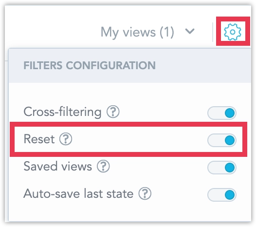 Toggle cross-filtering