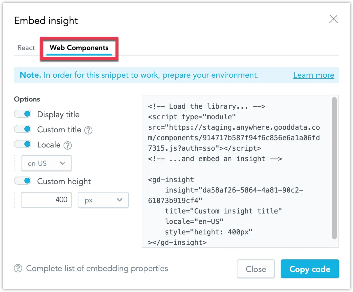 Embedding dialog for iframes