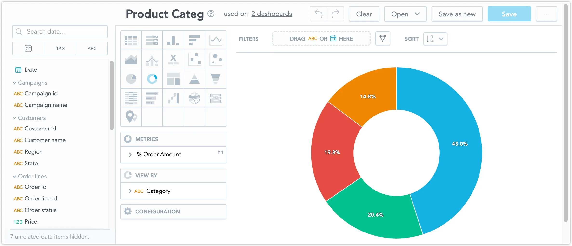 Analytical designer embeded within an iframe