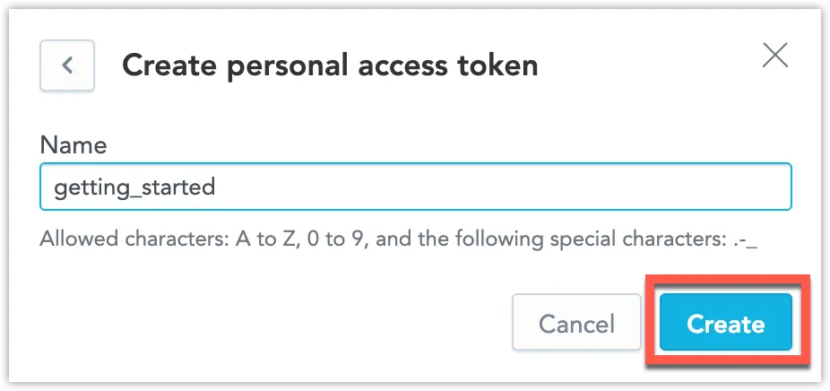 The Create personal access token dialog