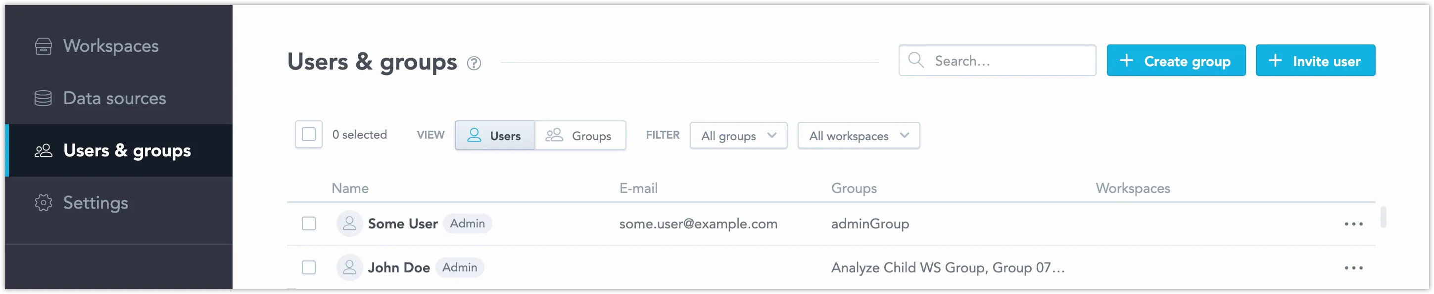 Users & Groups Section