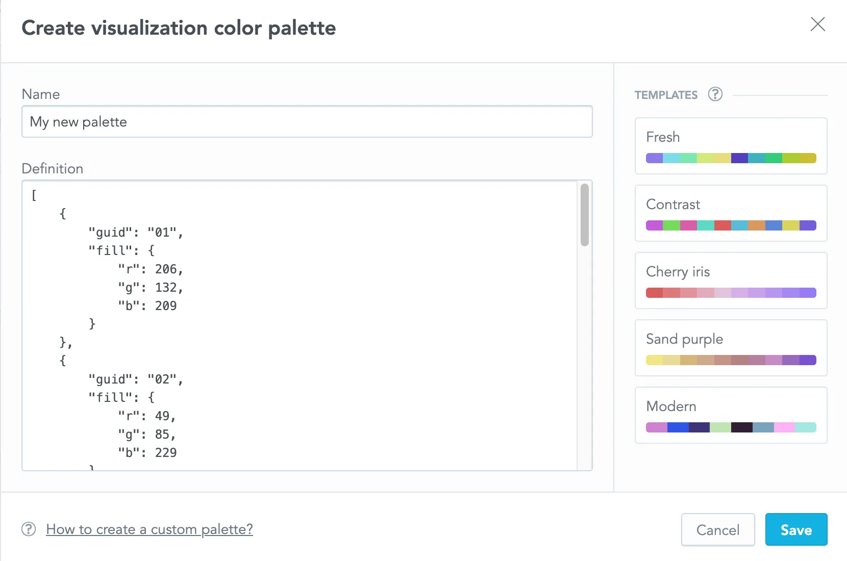 Create palette