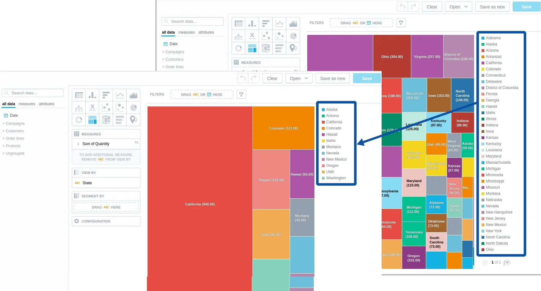 Filtered workspaces