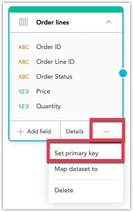 Set primary key