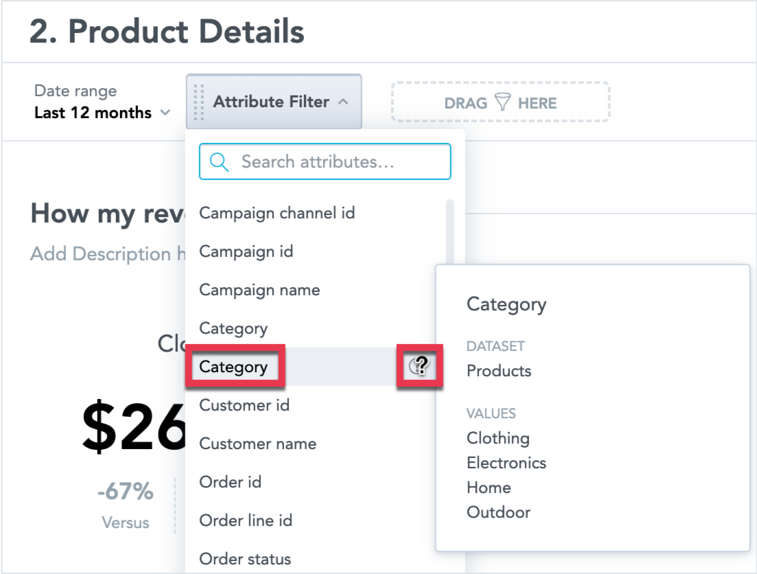 dashboard filtering